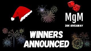 20k Giveaway Winners Announced!