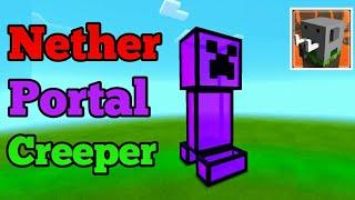 How to make Nether portal creeper in Craftsman: Building Craft || Easy tutorial || by mizna khan