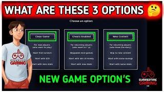 THREE OPTIONS IN NEW GAME OF SUMMERTIME SAGA UPDATE  CLEAN GAME,CHEATS ENABLED & NEW CONTENT