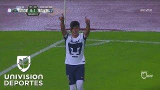 Golazo de Jesús Gallardo que le da el empate a Pumas agónicamente y con diez hombres