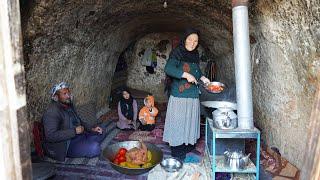 Cold Winter day in a Cave and Cooking Village Style Food| Village life of Afghanistan