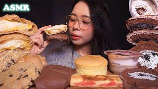 ASMR Lawson Convenience Store DESSERTS (Cream Puff, CAKES, Boba Pudding, COOKIE ) | Eating Sounds