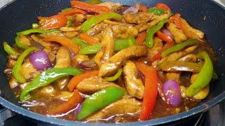 Cook the Chicken this Way the Result is Amazing! Super Easy! #chickenandpepperstirfry