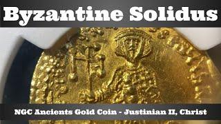 Byzantine Empire Gold Solidus Ancient Coin - Justinian II AD 685-695 - NGC Ancients