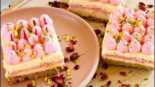 Turkish Delight Cheesecake Recipe / No Bake Cheesecake Recipe/ kitchen diaries by zubda