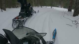 Taken out by a Small Tree Snowmobiling in UP!