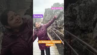 Walking Between the Tectonic Plates Eurasia and North America, Iceland  #shorts