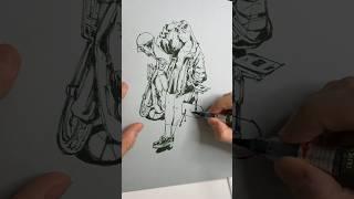 Japanese brushpen drawing #brushpen #artwork #artjourney #timelapseart #brushpendrawing #nosketch