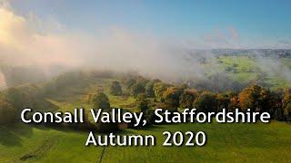 Consall Valley, Staffordshire from above. DJI Mavic drone video