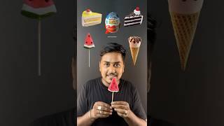 Emoji Food Eating Challenge ASMR || Kinder Joy and Lollipop  #shorts #ytshorts