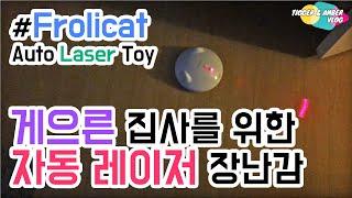 게으른 집사를 위한 자동 레이저 장난감을 처음 마주한 고양이들 반응 (Auto Laser Toy for Cats-FroliCat Zip)