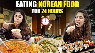 We only ate Korean Food for 24 Hours Food Challenge | Thakur Sisters #foodchallenge #foodreview