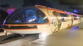 [4K] Monorail - FRONT NOSE CONE - Night Time POV | Disneyland Park, California | 4K 60FPS POV