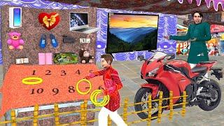 Ring Toss Game Win Prize Bike TV Gift Game Challenge Hindi Kahani Moral Stories Funny Comedy Video