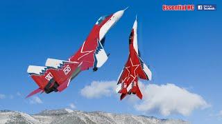 FANTASTIC Russian Mikoyan MiG-29 FORMATION PAIR/DUO with OVT VECTORED THRUST Demo