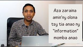 Marka 16: 15 - Aza zaraina amin'ny olona tsy tia anao ny "Information" momba anao.