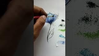 Flower Drawing with Soft Pastel Powder #youtube #shorts #video