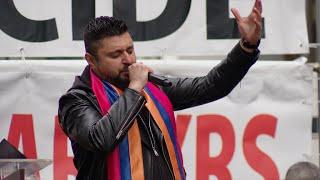 Harout Bedrossian and His Band performing in Times Square.