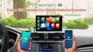 2023 Eonon E20 7" Portable Car Stereo Features Overview | Wireless Apple CarPlay & Android Auto