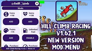 Hill Climb Racing v1.62.1 Mod Menu [Unlimited Coins, Gems, Paints, Fuel, Bundle, No Ads] | HCR Menu