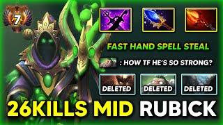 ULTRA FAST HANDS SPELL STEAL MID Rubick 26Kills Aghs Scepter + Kaya & Sange Build 7.37d DOTA 2