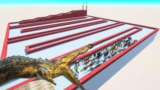 Escape From Saltwater Crocodile - Last Survivor - Zigzag Course | Animal Revolt Battle Simulator