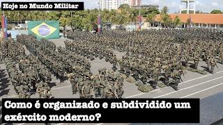 Como é organizado e subdividido um exército moderno?