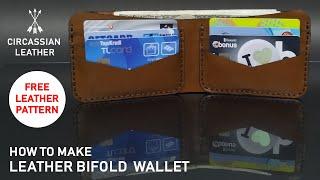 FREE SLIM LEATHER BIFOLD WALLET PATTERN PDF FILE - DOWNLOAD - DERİ CÜZDAN ŞABLONU - ÜCRETSİZ