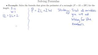 Solving Formulas for a Specified Variable (4.2b)