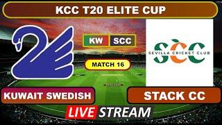 KCC T20 Elite Cup Live - Kuwait Swedish vs Stack CC Live Cricket Score & Commentary