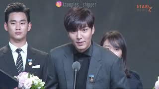 Lee Min Ho & Kim Soo Hyun speech in Korean Popular Culture & Arts Award 2014