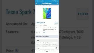 Tecno Spark 7P Specs