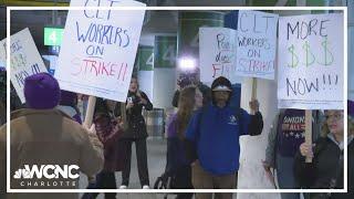 Charlotte Douglas airport workers go on strike