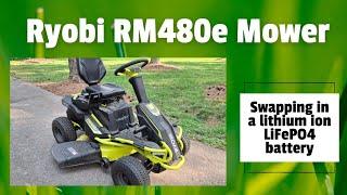 Ryobi RM480e riding mower: swapping in a DC House lithium ion battery to bring it back to life!