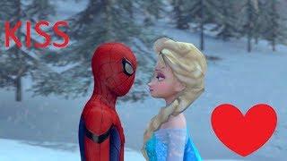 SFM| Spiderman and Elsa kiss| Animation