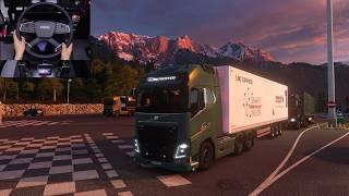 Volvo FH4 through Swiss Mountain Roads - Euro Truck Simulator 2 | Steering wheel gameplay