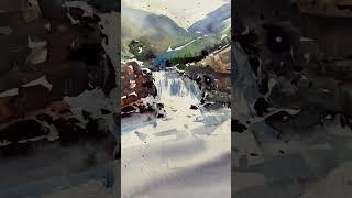 Waterfall 145 #art #painting #watercolorpainting #watercolorart #watercolortutorial
