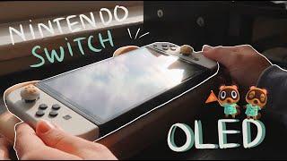 Nintendo Switch OLED White + Accessories & set up | ASMR, Unboxing, Animal Crossing