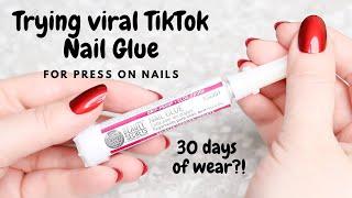 Trying the Viral TikTok Nail Glue for Press On Nails - Beauty Secrets Nail Glue with Glamnetic Nails