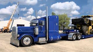 Hauling a Massive Tractor - (Peterbilt 379) - Straight Piped CAT - American Truck Simulator