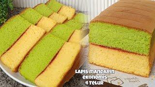 RESEP BOLU LAPIS MANDARIN PANDAN VANILA EKONOMIS 4 TELUR