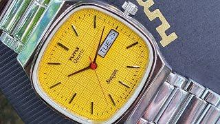 HMT Project Sangam Watch, Limited Edition of 300 Watch. Yellow checkered Dial.