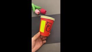 At the weekend, use two paper cups to teach children to know common words# parent-child interaction