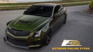 Extreme Online Store | Cadillac ATS-V Carbon Fiber Extended Front Lip and Side Skirts Installation