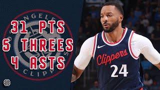 Norman Powell 31 pts 5 threes 4 asts vs Thunder 24/25 season