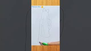 Beautiful girl drawing | Simple girl drawing #short #trending #shortvideo #girldrawing #shorts