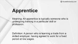 Apprentice Meaning