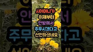 시어머니가 이제부터 안방에서 주무시겠다고 선언하셨네요