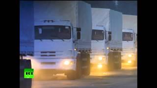 RAW- 280 trucks with Russian humanitarian aid depart to E. Ukraine