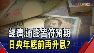 日本經濟.通膨皆符預期 專家估最快年底前再升息 "美降息日升息"趨勢確立?｜非凡財經新聞｜20240910